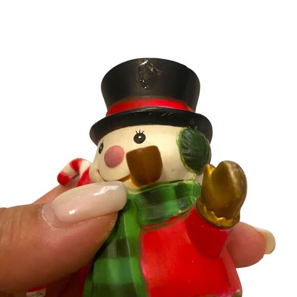 Set of TWO 4" Tall Adorable Vintage Hard Plastic Christmas Stocking Hangers - Picture 8 of 13